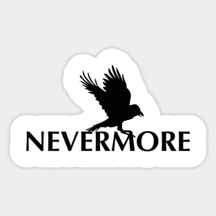 Raven lands on the lettering Nevermore Sticker